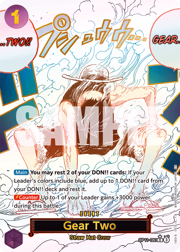 Gear Two (Alternate Art) One Piece card (OP11-080, A Fist of Divine Speed)
