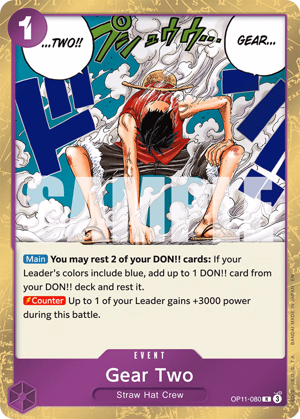 Gear Two One Piece card (OP11-080, A Fist of Divine Speed)