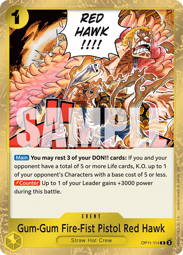 Gum-Gum Fire-Fist Pistol Red Hawk One Piece card (OP11-114, A Fist of Divine Speed)