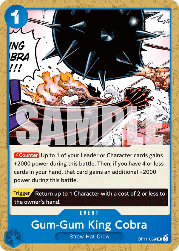 Gum-Gum King Cobra One Piece card (OP11-059, A Fist of Divine Speed)