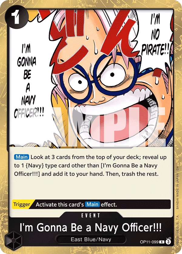 I'm Gonna Be a Navy Officer!!! One Piece card (OP11-099, A Fist of Divine Speed)