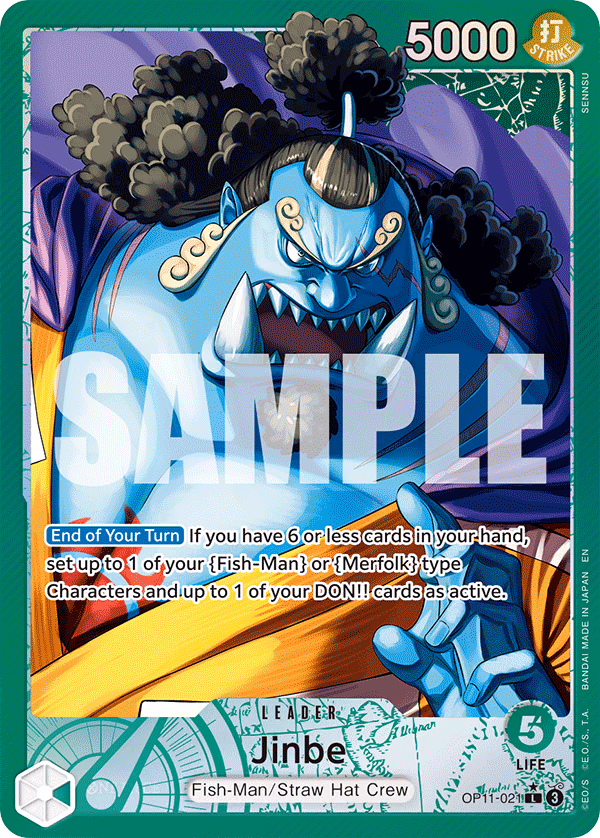 Jinbe (Alternate Art) One Piece card (OP11-021, A Fist of Divine Speed)