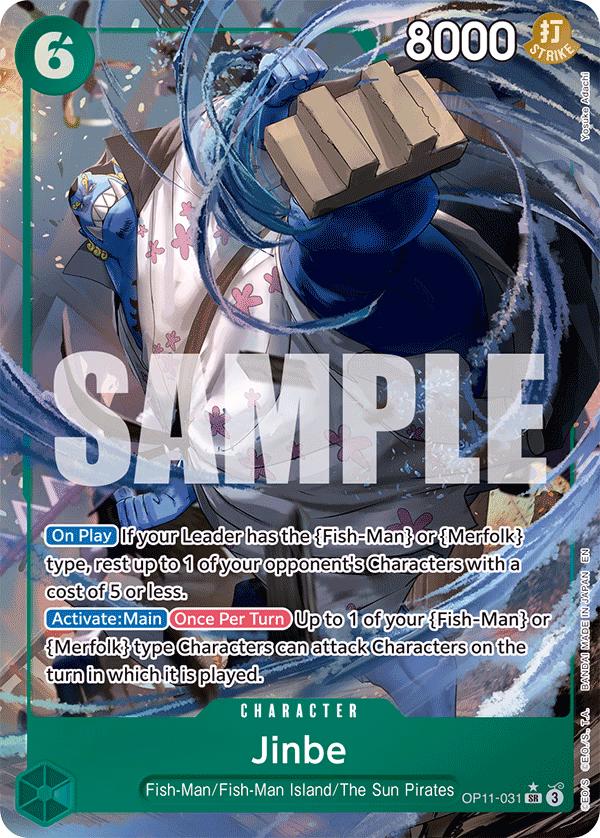 Jinbe (Alternate Art) One Piece card (OP11-031, A Fist of Divine Speed)