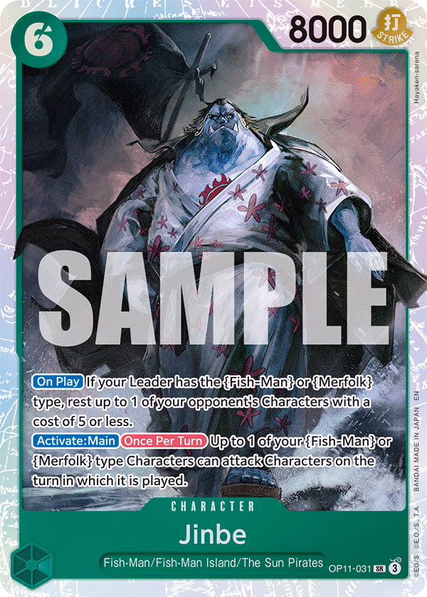 Jinbe One Piece card (OP11-031, A Fist of Divine Speed)