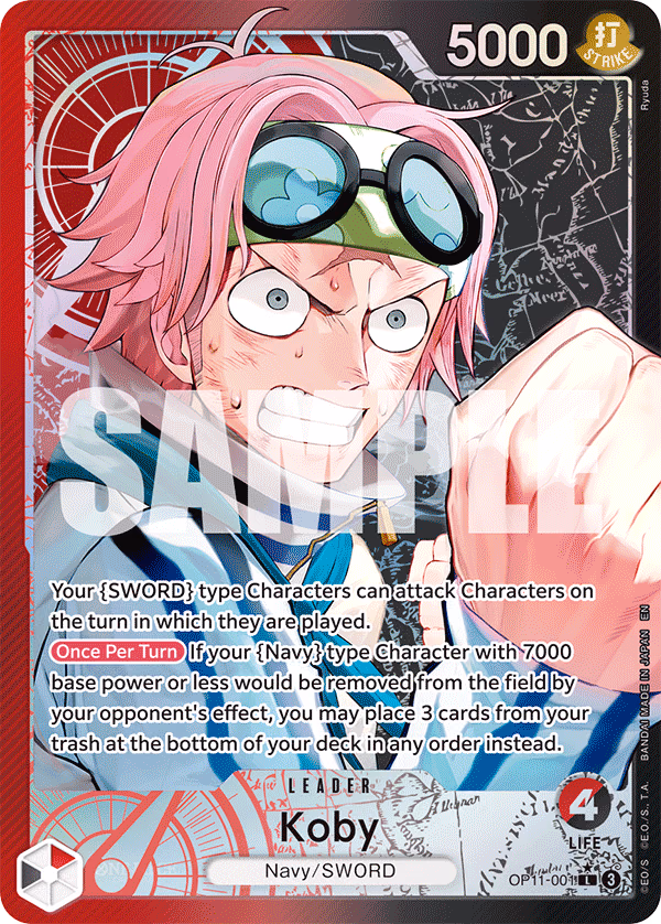 Koby (Alternate Art) One Piece card (OP11-001, A Fist of Divine Speed)