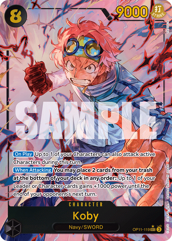 Koby (Alternate Art) One Piece card (OP11-119, A Fist of Divine Speed)