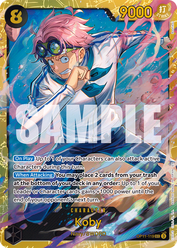 Koby One Piece card (OP11-119, A Fist of Divine Speed)