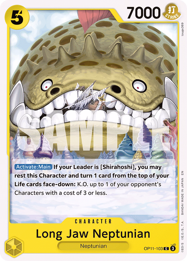 Long-Jaw Neptunian One Piece card (OP11-103, A Fist of Divine Speed)