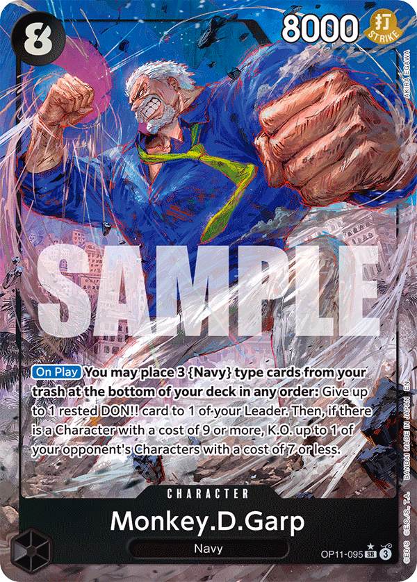 Monkey.D.Garp (Alternate Art) One Piece card (OP11-095, A Fist of Divine Speed)