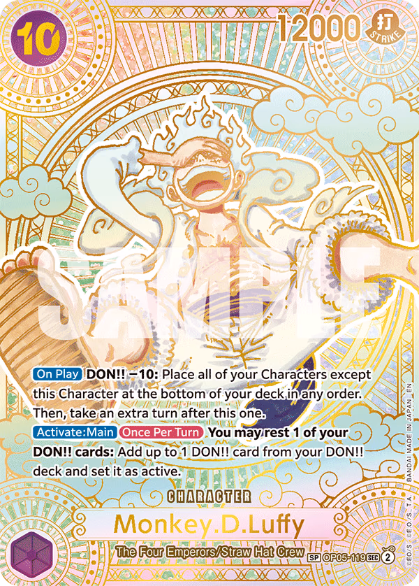 Monkey.D.Luffy (SP Card) One Piece card (OP05-119, A Fist of Divine Speed)