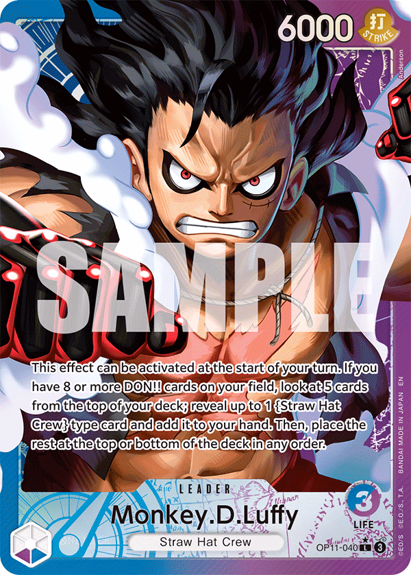 Monkey.D.Luffy (Alternate Art) One Piece card (OP11-040, A Fist of Divine Speed)
