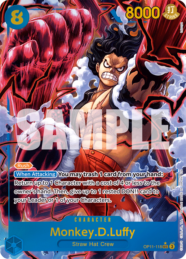 Monkey.D.Luffy (Alternate Art) One Piece card (OP11-118, A Fist of Divine Speed)