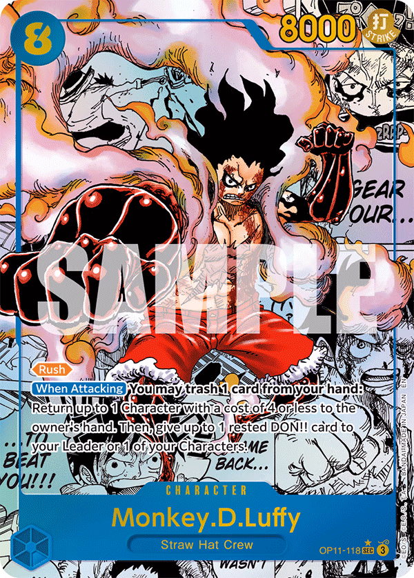 Monkey.D.Luffy (Manga) One Piece card (OP11-118, A Fist of Divine Speed)