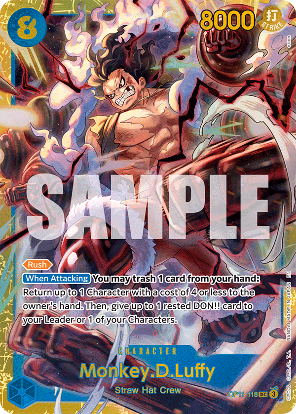 Monkey.D.Luffy One Piece card (OP11-118, A Fist of Divine Speed)