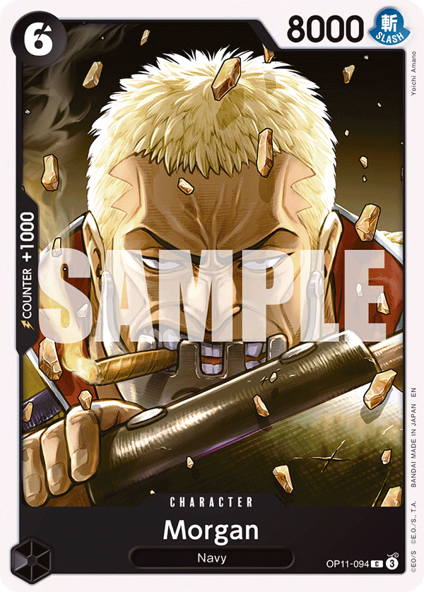 Morgan One Piece card (OP11-094, A Fist of Divine Speed)