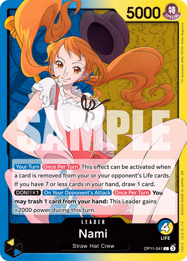 Nami One Piece card (OP11-041, A Fist of Divine Speed)