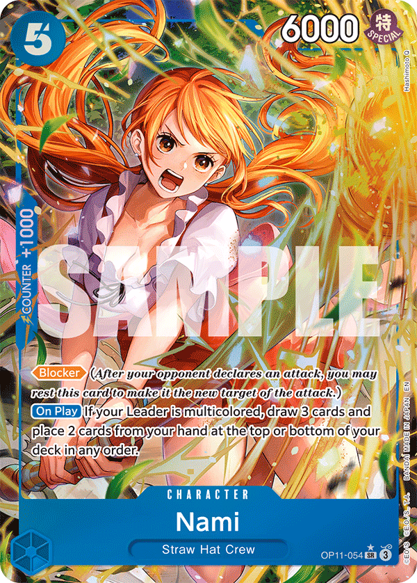 Nami (Alternate Art) One Piece card (OP11-054, A Fist of Divine Speed)