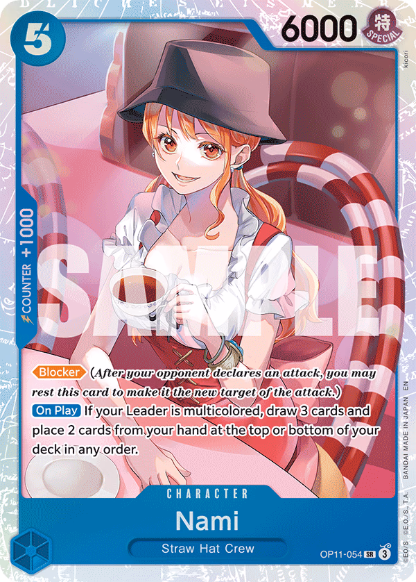 Nami One Piece card (OP11-054, A Fist of Divine Speed)