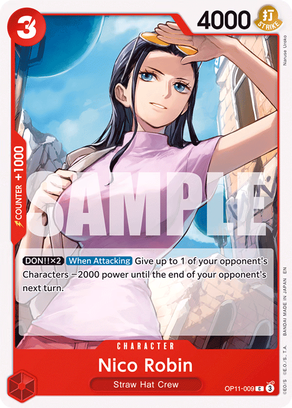 Nico Robin One Piece card (OP11-009, A Fist of Divine Speed)