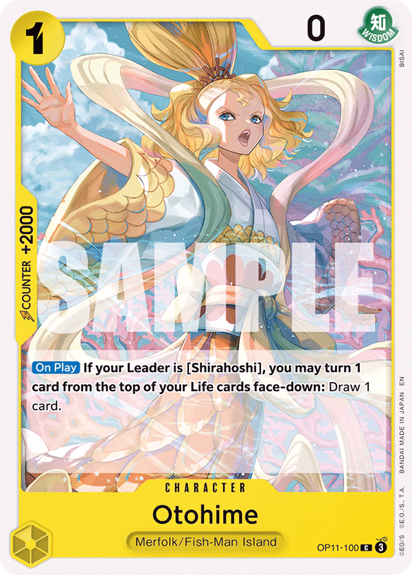 Otohime One Piece card (OP11-100, A Fist of Divine Speed)