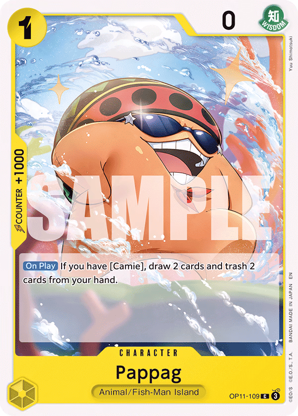 Pappag One Piece card (OP11-109, A Fist of Divine Speed)