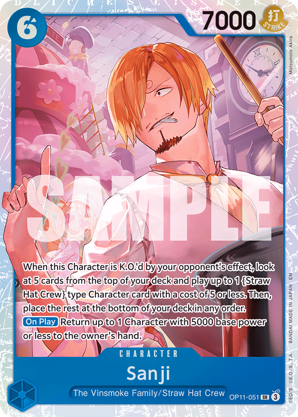 Sanji One Piece card (OP11-051, A Fist of Divine Speed)