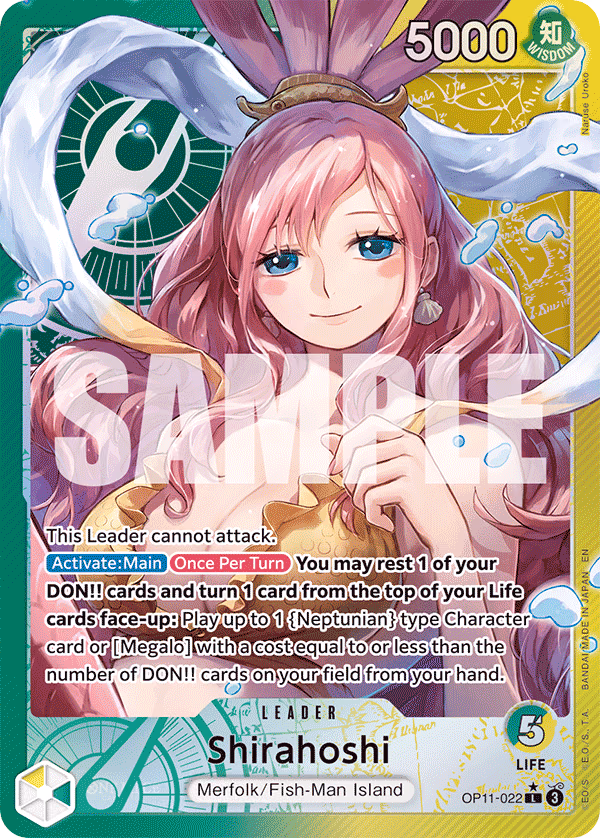 Shirahoshi (Alternate Art) One Piece card (OP11-022, A Fist of Divine Speed)