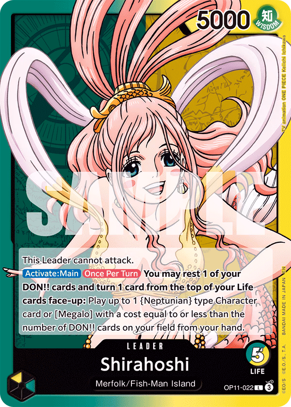Shirahoshi One Piece card (OP11-022, A Fist of Divine Speed)
