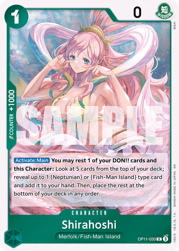Shirahoshi One Piece card (OP11-030, A Fist of Divine Speed)