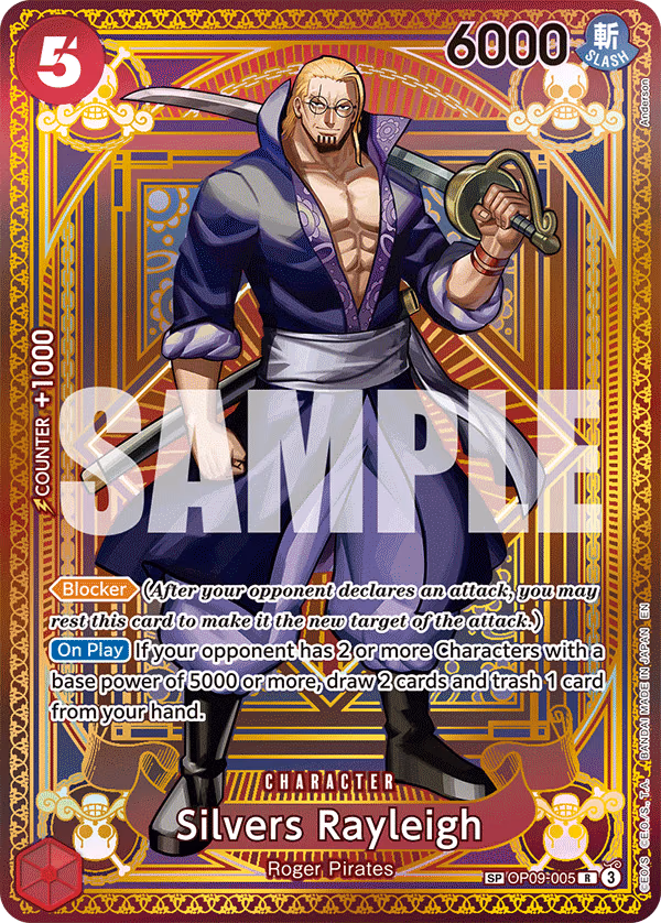 Silvers Rayleigh (SP Card) One Piece card (OP09-005, A Fist of Divine Speed)
