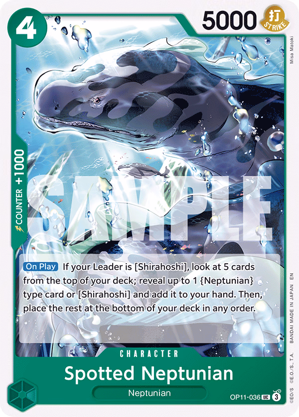 Spotted Neptunian One Piece card (OP11-036, A Fist of Divine Speed)