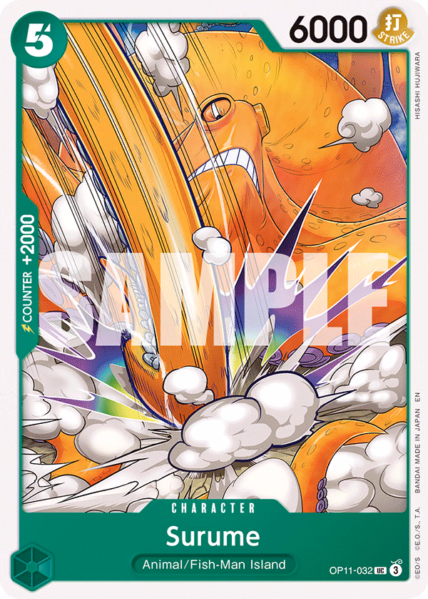 Surume One Piece card (OP11-032, A Fist of Divine Speed)