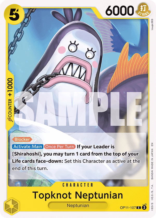 Topknot Neptunian One Piece card (OP11-107, A Fist of Divine Speed)
