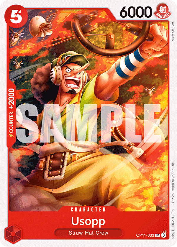 Usopp One Piece card (OP11-003, A Fist of Divine Speed)