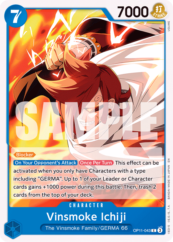 Vinsmoke Ichiji One Piece card (OP11-043, A Fist of Divine Speed)