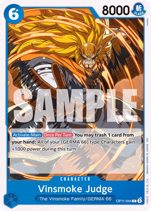 Vinsmoke Judge One Piece card (OP11-044, A Fist of Divine Speed)