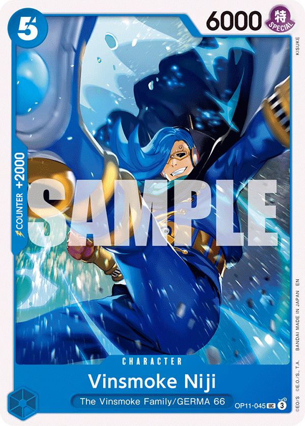 Vinsmoke Niji One Piece card (OP11-045, A Fist of Divine Speed)