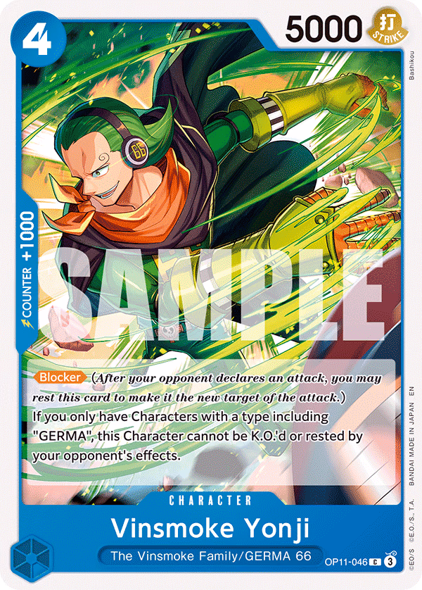 Vinsmoke Yonji One Piece card (OP11-046, A Fist of Divine Speed)