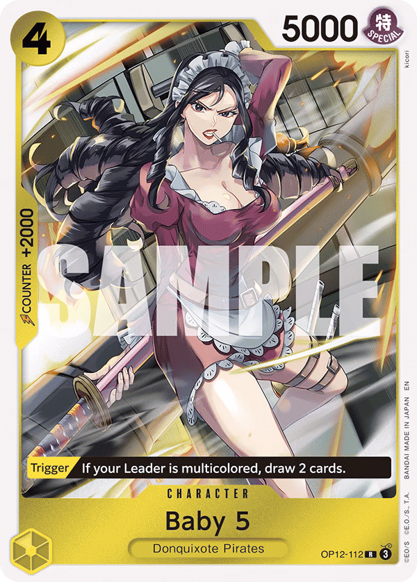 Baby 5 One Piece card (OP12-112, Legacy of the Master)