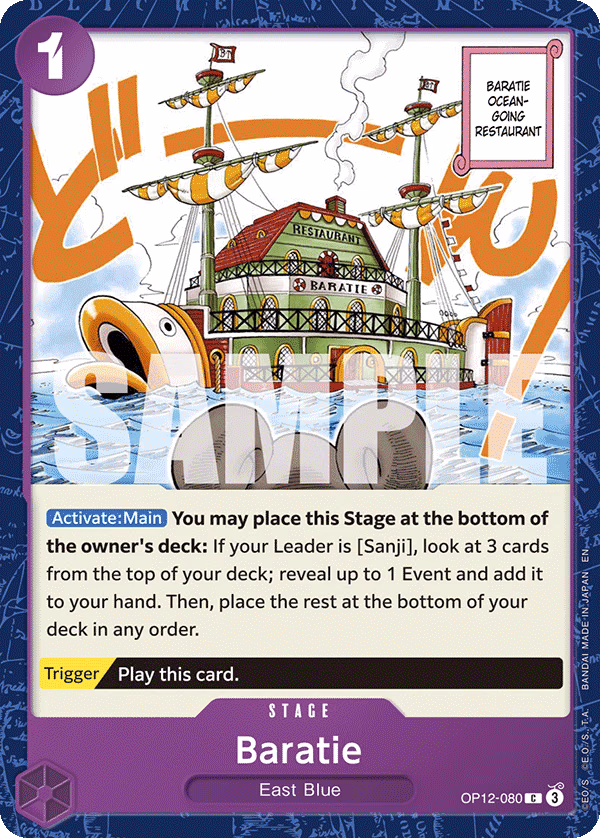 Baratie One Piece card (OP12-080, Legacy of the Master)