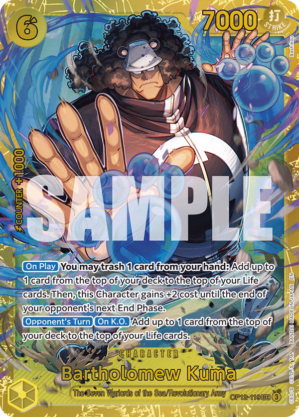 Bartholomew Kuma One Piece card (OP12-119, Legacy of the Master)
