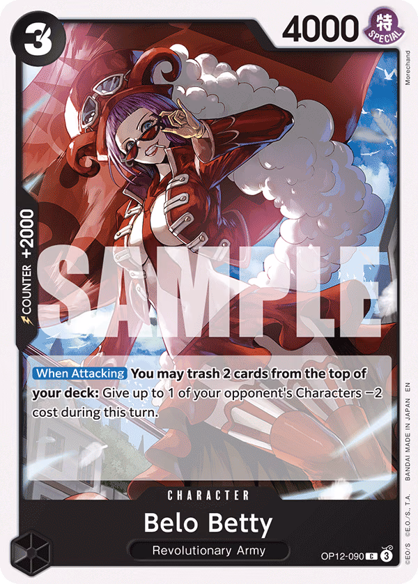 Belo Betty One Piece card (OP12-090, Legacy of the Master)
