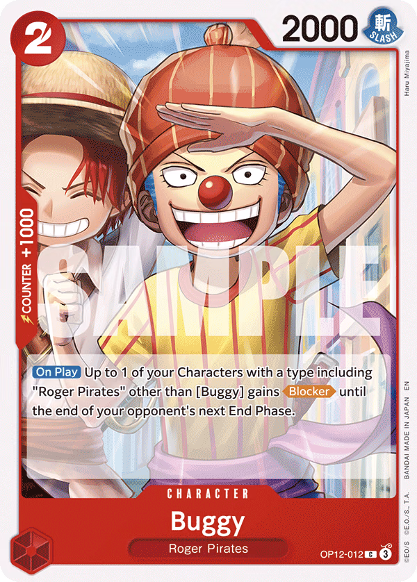 Buggy One Piece card (OP12-012, Legacy of the Master)