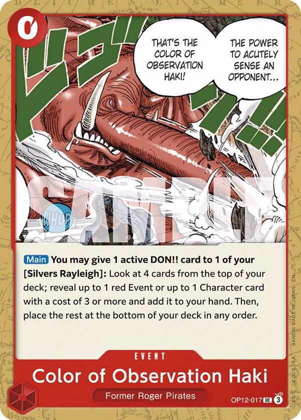 Color of Observation Haki One Piece card (OP12-017, Legacy of the Master)