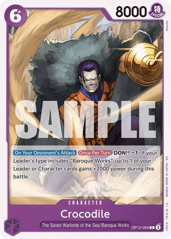 Crocodile One Piece card (OP12-069, Legacy of the Master)