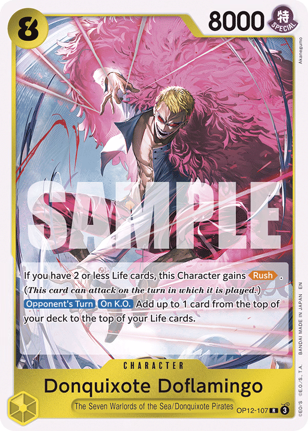 Donquixote Doflamingo One Piece card (OP12-107, Legacy of the Master)