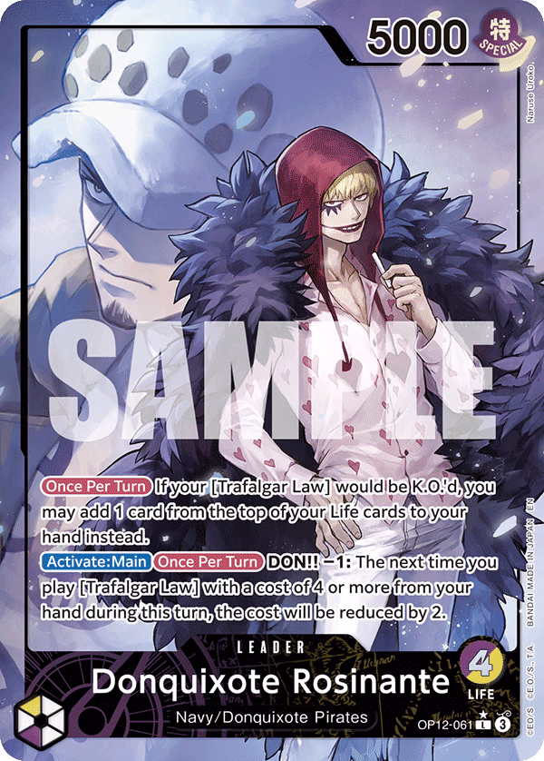 Donquixote Rosinante (Alternate Art) One Piece card (OP12-061, Legacy of the Master)