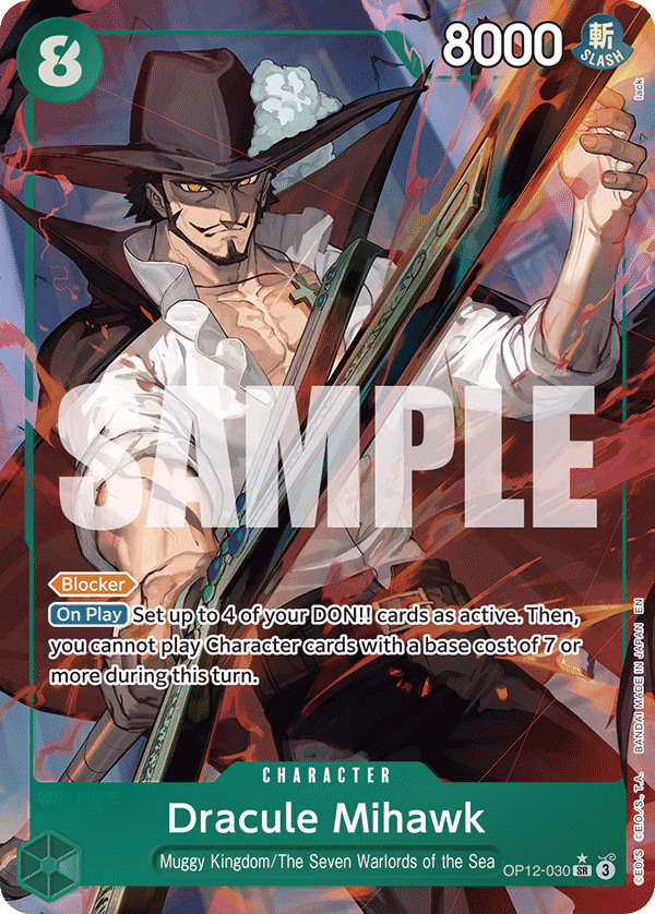 Dracule Mihawk (Alternate Art) One Piece card (OP12-030, Legacy of the Master)