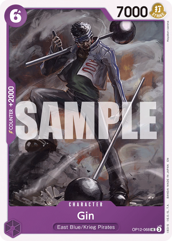 Gin One Piece card (OP12-068, Legacy of the Master)