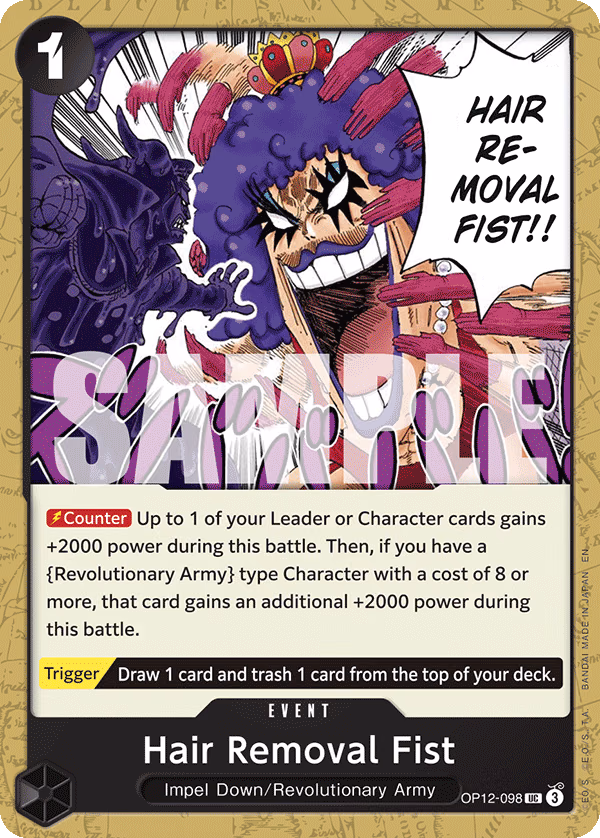 Hair Removal Fist One Piece card (OP12-098, Legacy of the Master)